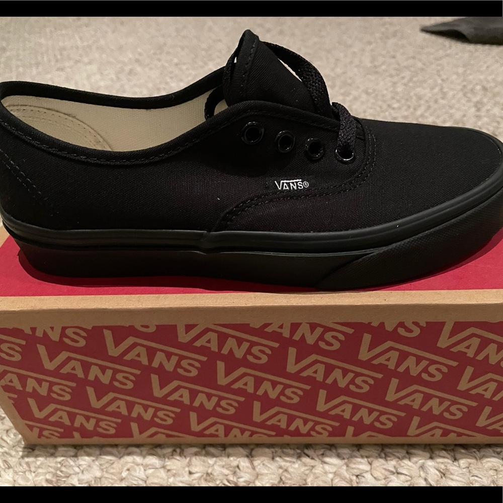 New on the box all black authentic vans